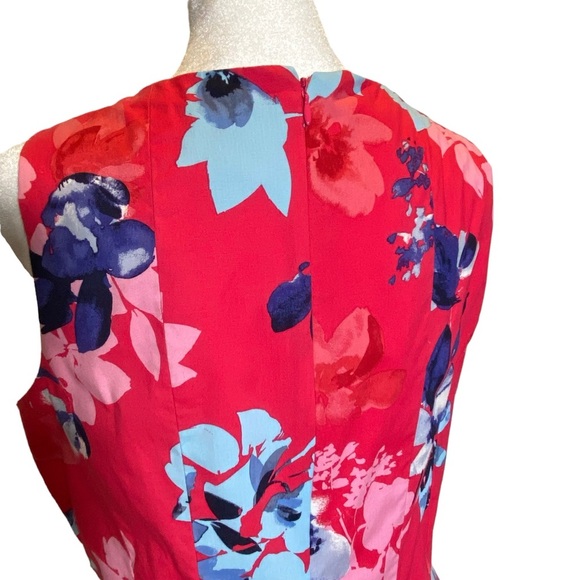 VINCE CAMUTO women's 12 floral pink sleeveless fit & flare party summer dress - Picture 5 of 10